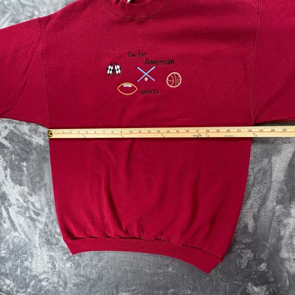 Vintage 90s American Sports Sweatshirt XL USA Made Crewneck Football Baseball - Picture 7 of 9